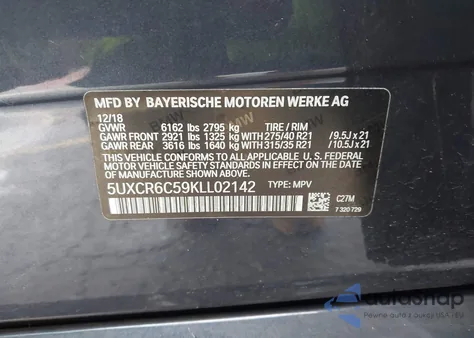 2019 BMW X5 xDrive40I z USA, uszkodzony, nr VIN 5UXCR6C59KLL02142